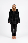 Oversized Shaggy Faux Fur Hooded Coat