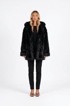 Oversized Shaggy Faux Fur Hooded Coat