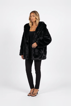 Oversized Shaggy Faux Fur Hooded Coat