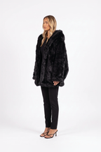 Oversized Shaggy Faux Fur Hooded Coat