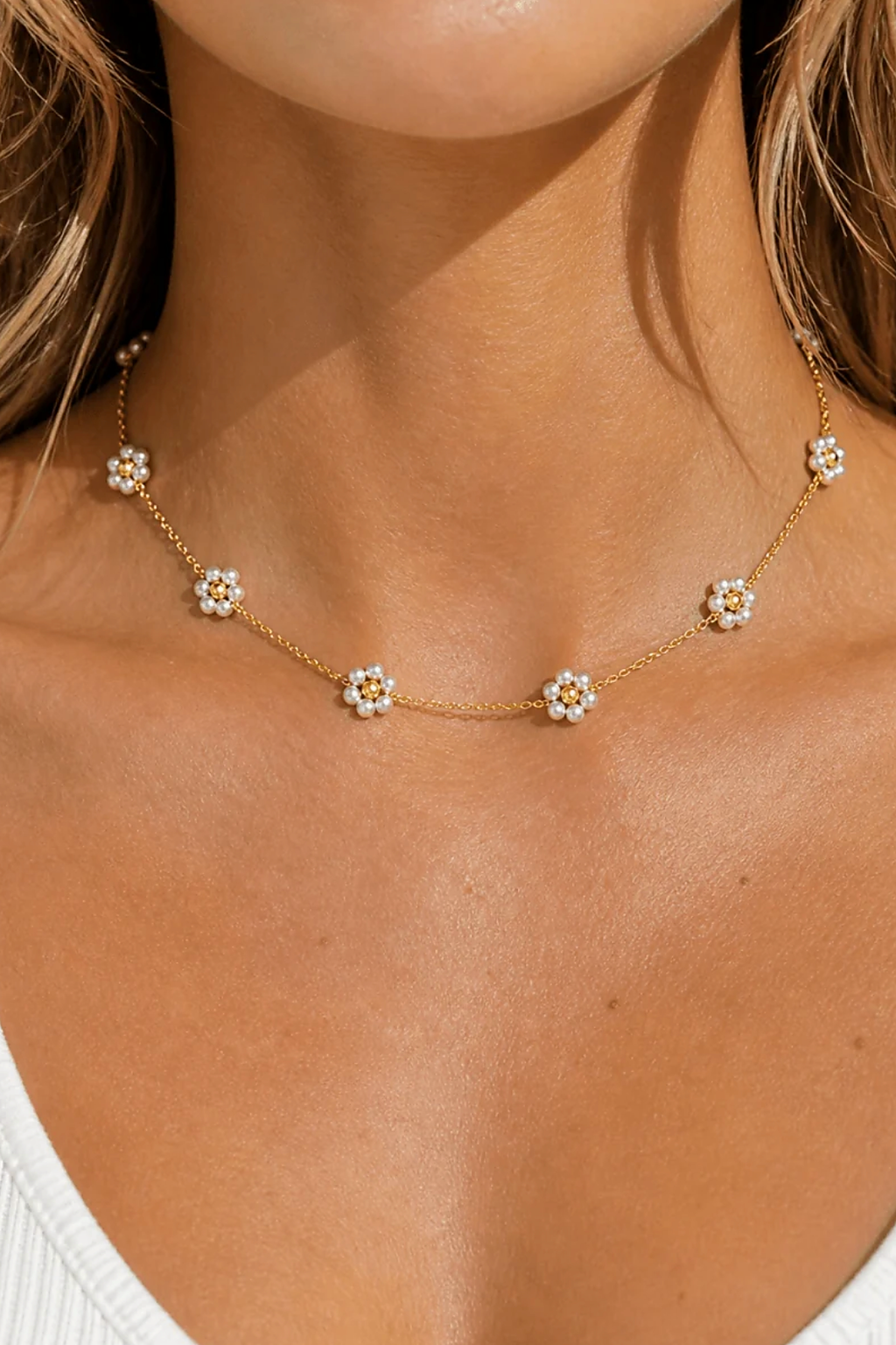 Pearl Daisy Chain Necklace