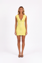 Sleeveless Zip-Front Bandage Mini Dress